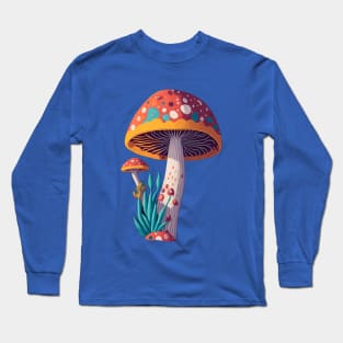 Cute Mushroom Wonderland Long Sleeve T-Shirt